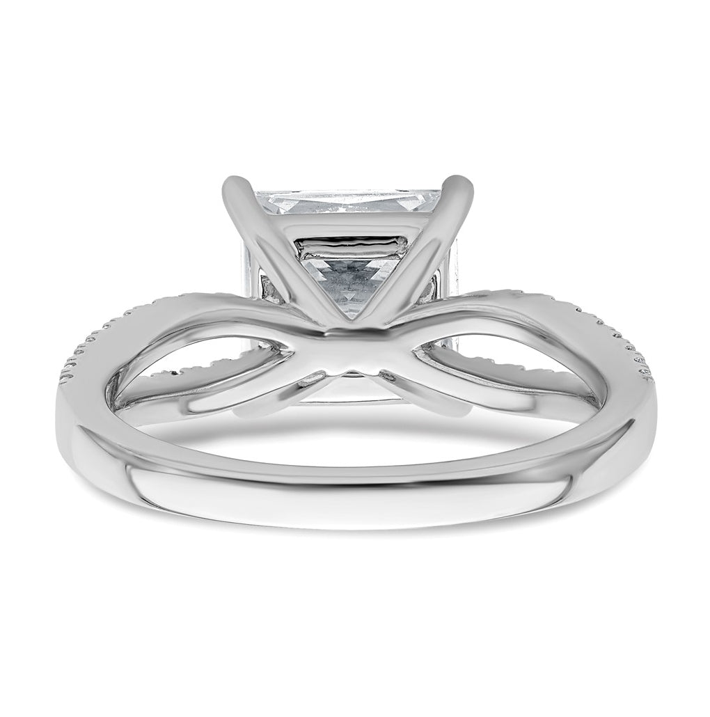 14K Yellow Or White Gold Lab Grown Diamond VS+ F+ Princess Complete Engagement Ring
