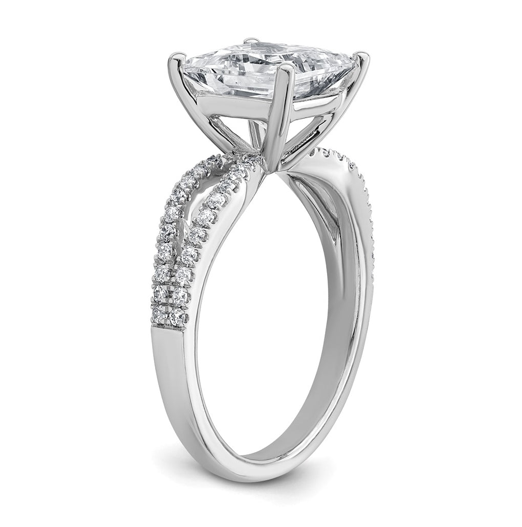 14K Yellow Or White Gold Lab Grown Diamond VS+ F+ Princess Complete Engagement Ring