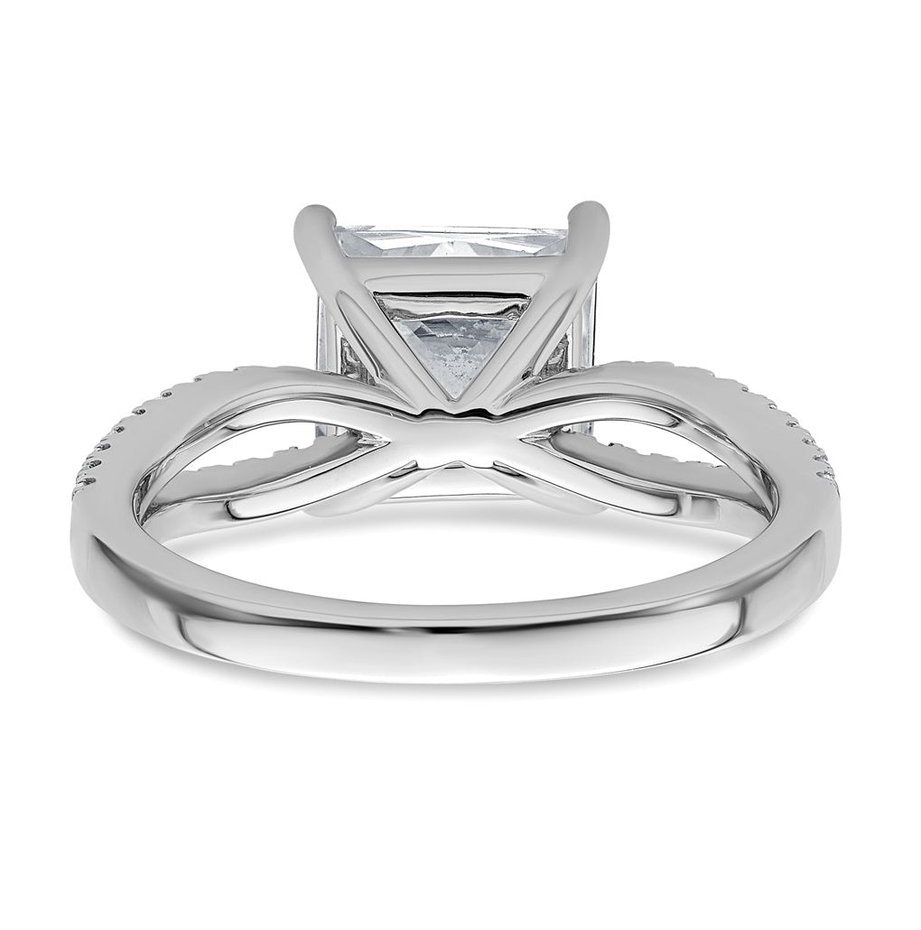 14K Yellow Or White Gold Lab Grown Diamond VS+ F+ Princess Complete Engagement Ring