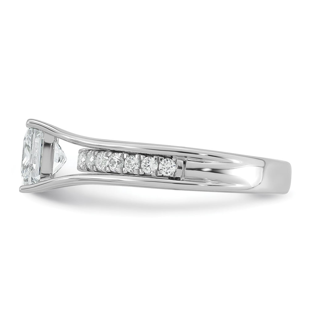 14k White Gold 1 7/8 carat Lab Grown Diamond VS+ F+ Princess Complete Engagement Ring