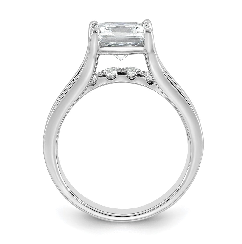 14k White Gold 3 1/6 carat Lab Grown Diamond VS+ F+ Princess Complete ...