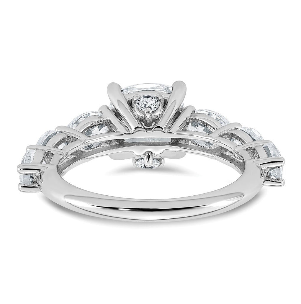 14k White Gold 3 3/4 carat Lab Grown Diamond VS+ F+ Cushion Complete Engagement Ring