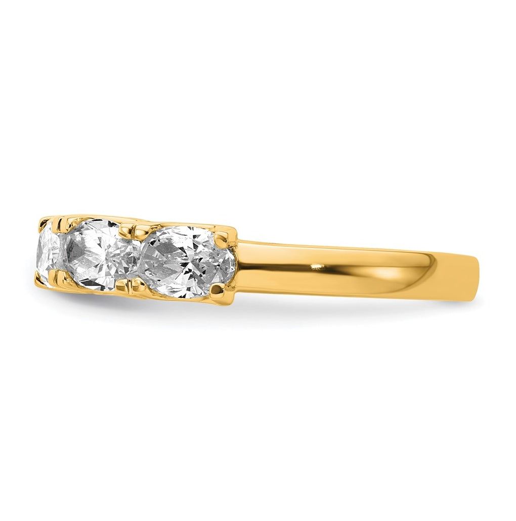 14k Yellow Gold 1 1/2 carat Lab Grown Diamond VS+ F+ Complete Five Stone Band
