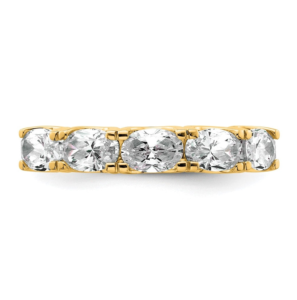 14k Yellow Gold 1 1/2 carat Lab Grown Diamond VS+ F+ Complete Five Stone Band