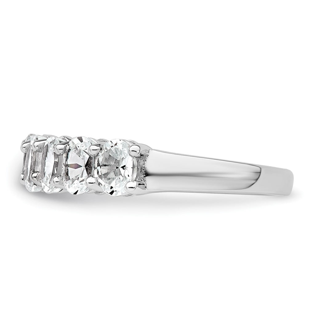 14k White Gold 1 3/4 carat Lab Grown Diamond VS+ F+ Complete Five Stone Band