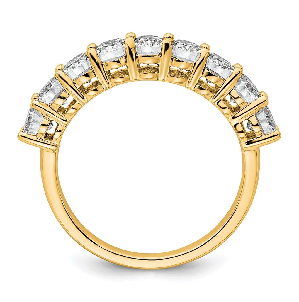 14k Yellow Gold 1 3/4 carat Lab Grown Diamond VS+ F+ Complete Five Stone Band