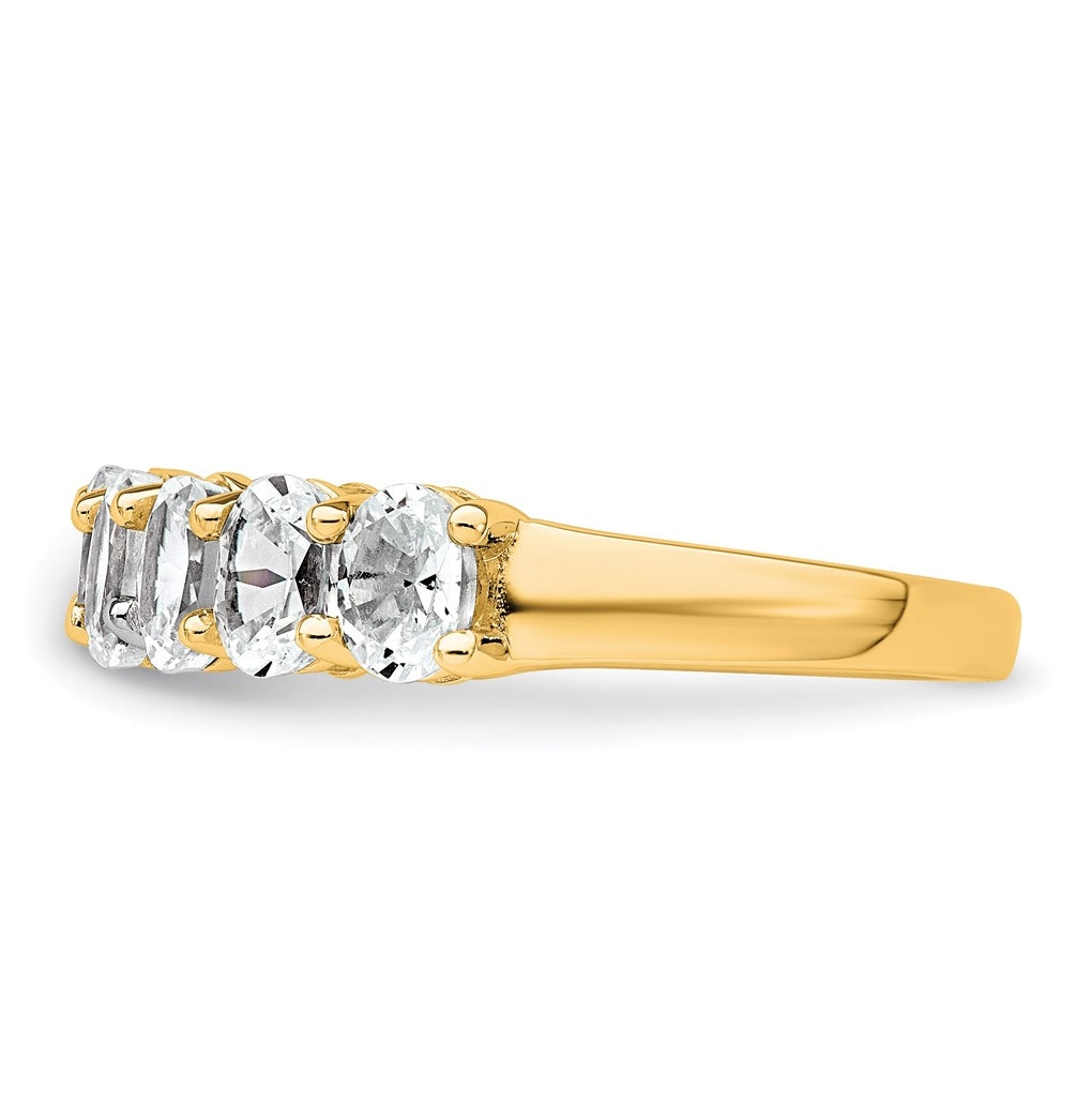 14k Yellow Gold 1 3/4 carat Lab Grown Diamond VS+ F+ Complete Five Stone Band