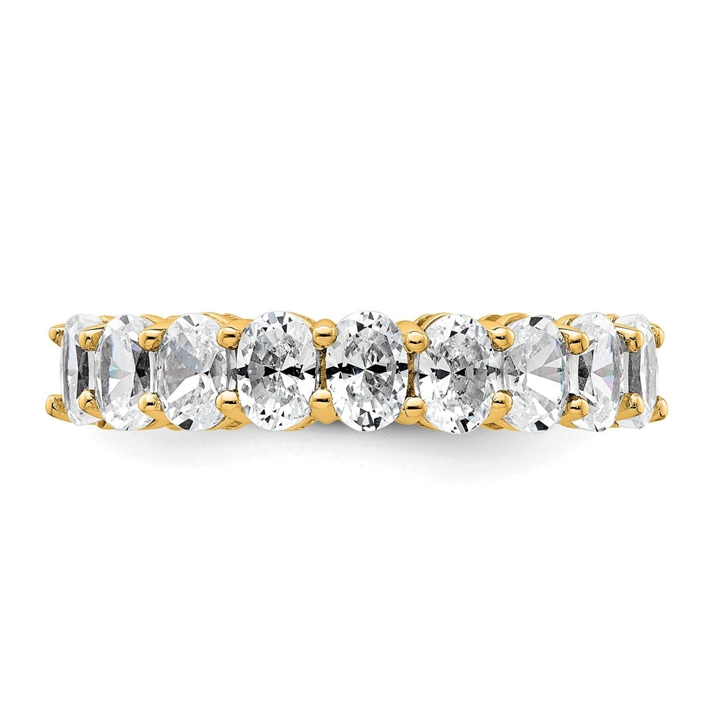 14k Yellow Gold 1 3/4 carat Lab Grown Diamond VS+ F+ Complete Five Stone Band