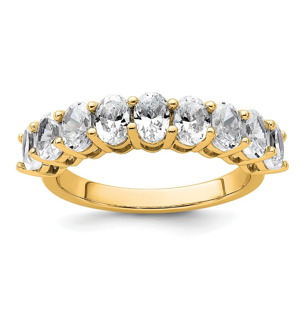 14k Yellow Gold 1 3/4 carat Lab Grown Diamond VS+ F+ Complete Five Stone Band
