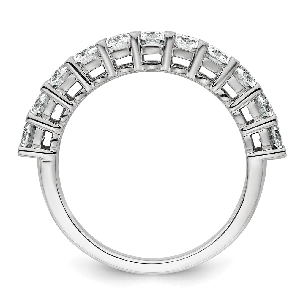 14k White Gold 1 1/2 carat Lab Grown Diamond VS+ F+ Complete Five Stone Band