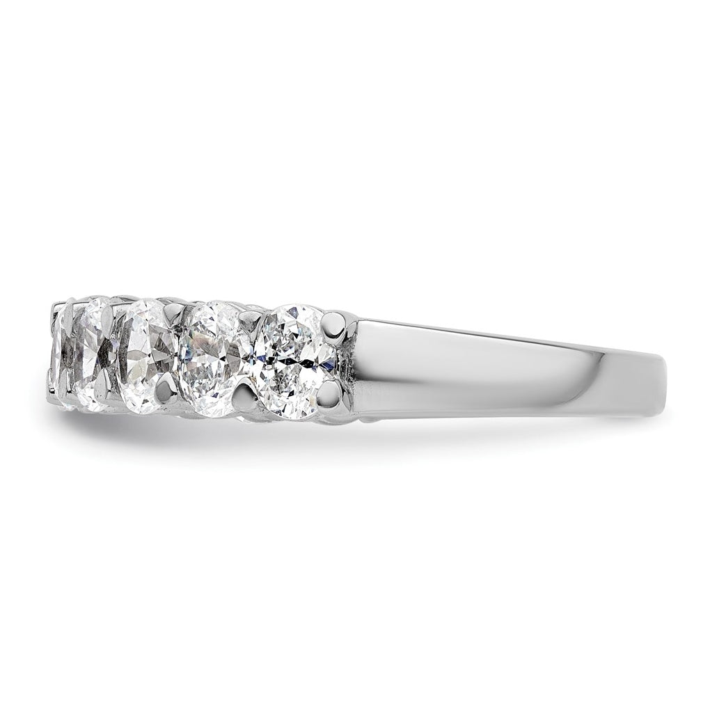 14k White Gold 1 1/2 carat Lab Grown Diamond VS+ F+ Complete Five Stone Band