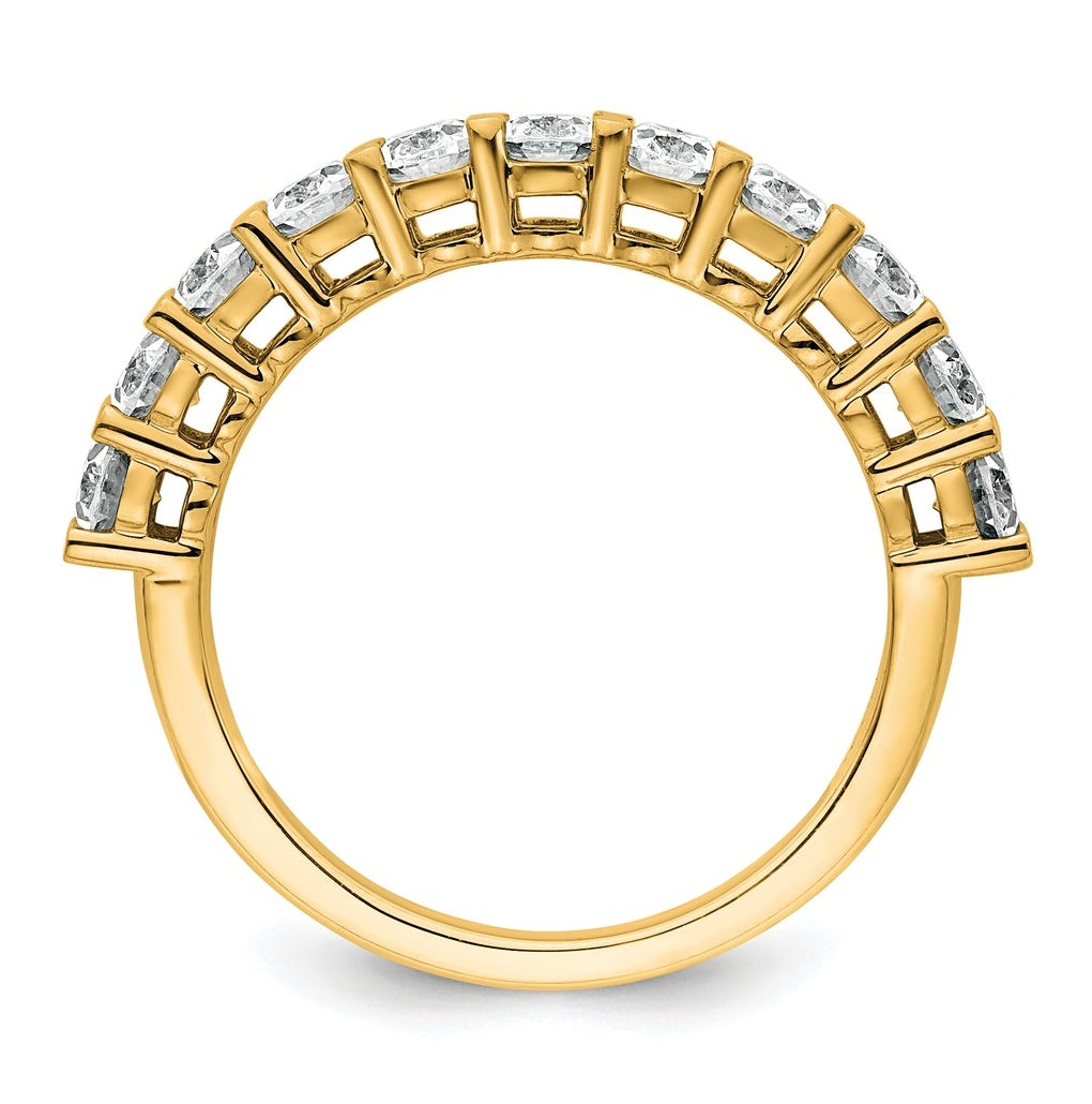 14k Yellow Gold 1 1/2 carat Lab Grown Diamond VS+ F+ Complete Five Stone Band