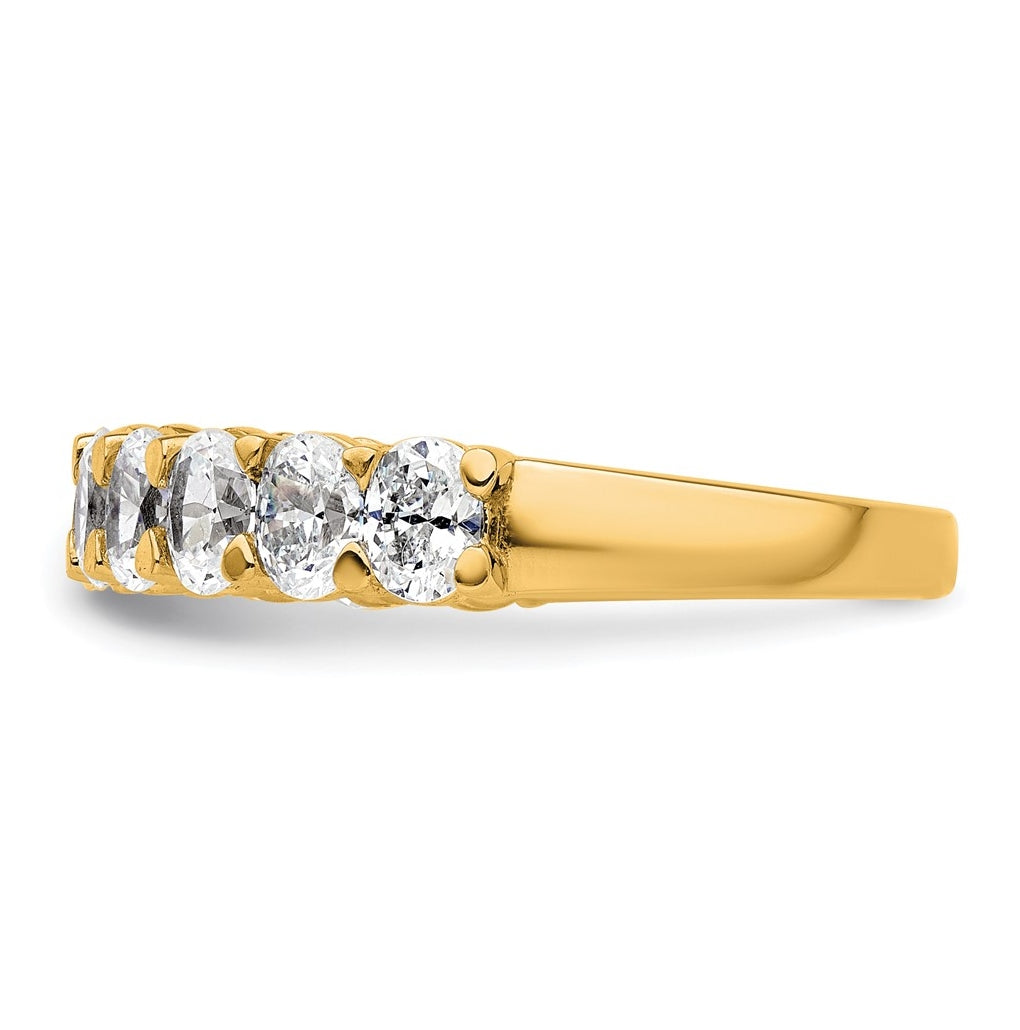 14k Yellow Gold 1 1/2 carat Lab Grown Diamond VS+ F+ Complete Five Stone Band
