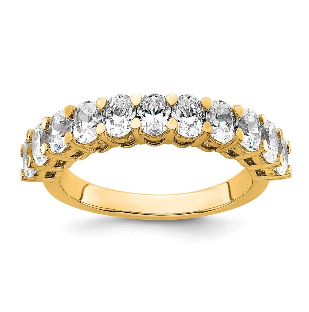 14k Yellow Gold 1 1/2 carat Lab Grown Diamond VS+ F+ Complete Five Stone Band