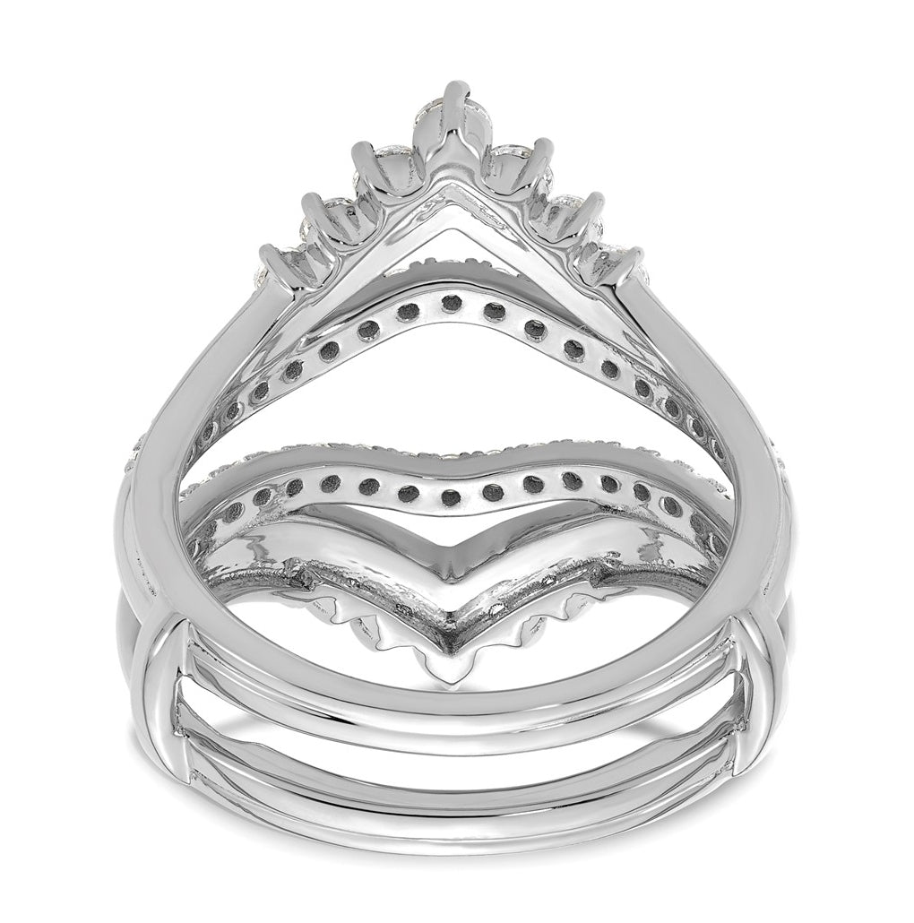 14k White Gold 1 carat Lab Grown Diamond VS/SI+ G+ Complete Ring Guard