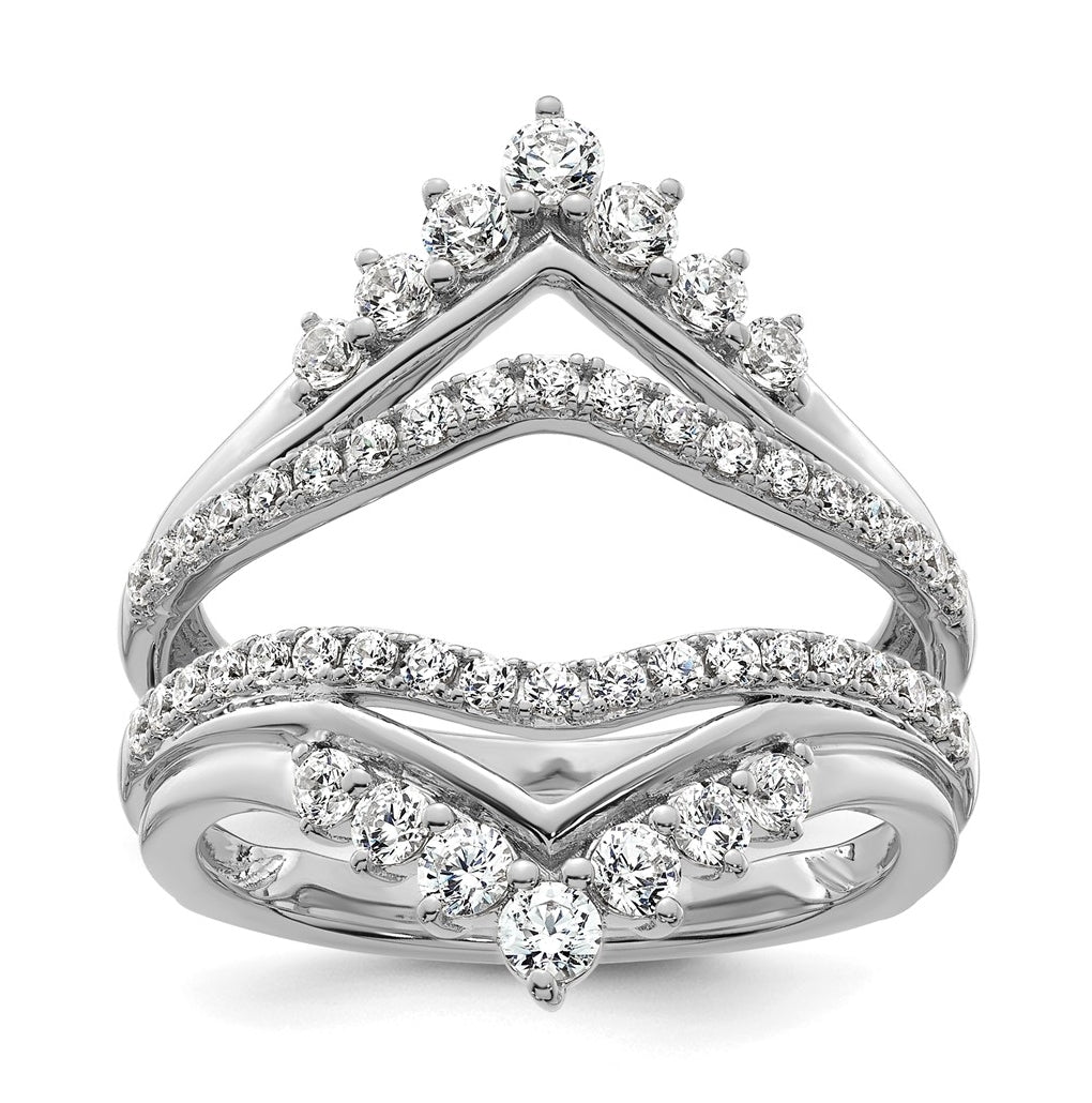 14k White Gold 1 carat Lab Grown Diamond VS/SI+ G+ Complete Ring Guard