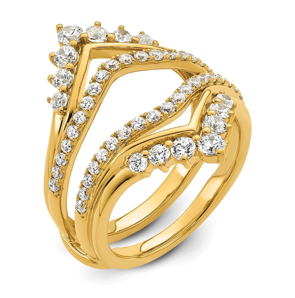 14k Yellow Gold 1 carat Lab Grown Diamond VS/SI+ G+ Complete Ring Guard