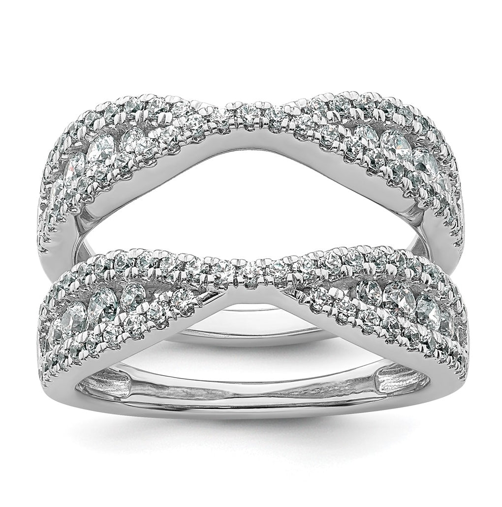 14k White Gold 1 1/6 carat Lab Grown Diamond VS+ F+ Complete Ring Guard