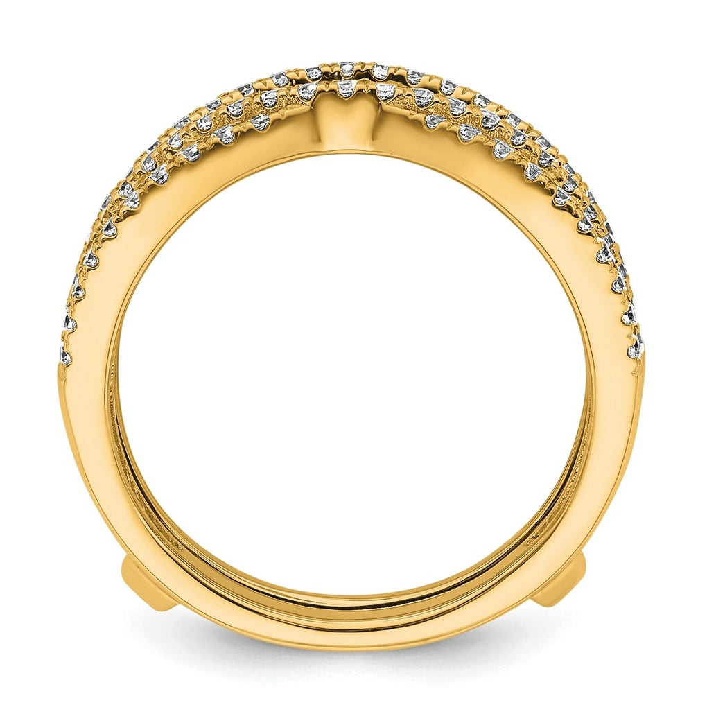 14k Yellow Gold 1 1/6 carat Lab Grown Diamond VS+ F+ Complete Ring Guard