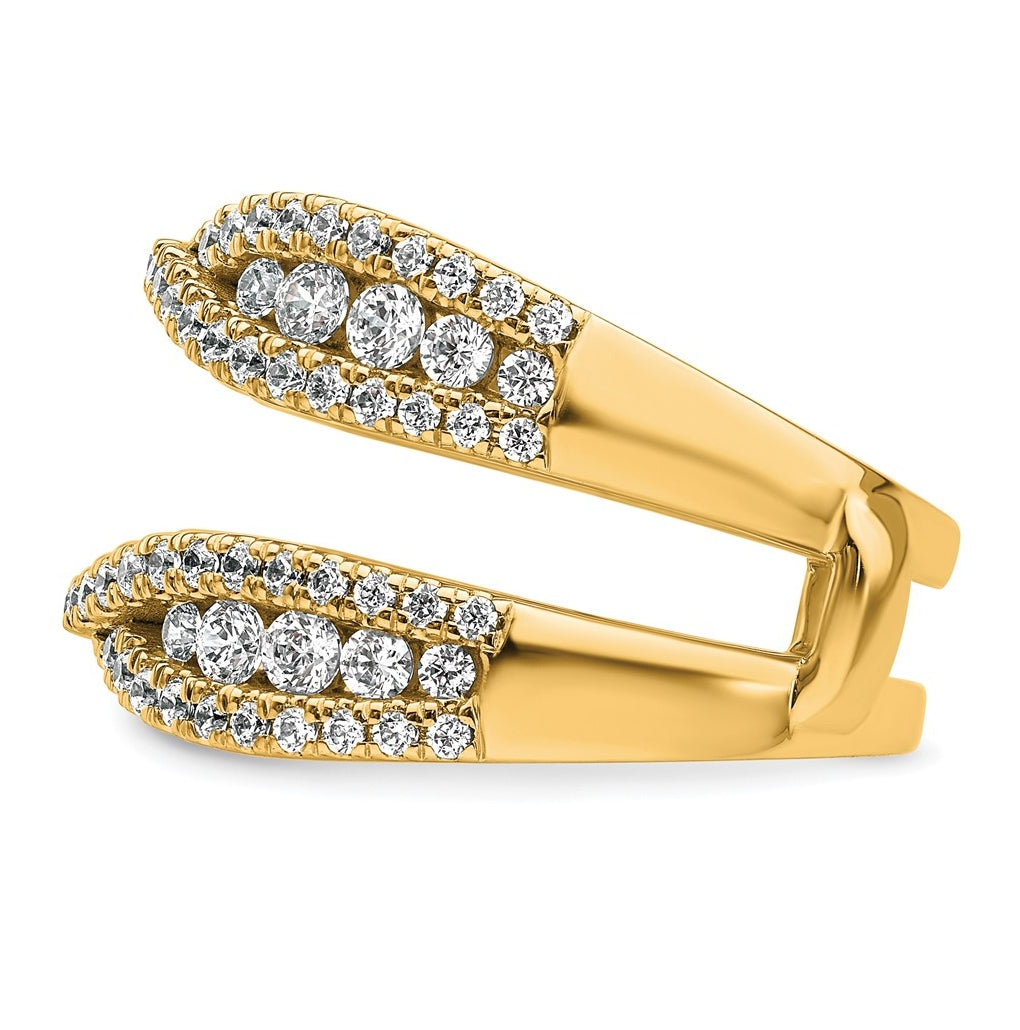 14k Yellow Gold 1 1/6 carat Lab Grown Diamond VS+ F+ Complete Ring Guard