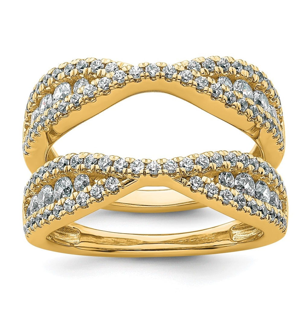 14k Yellow Gold 1 1/6 carat Lab Grown Diamond VS+ F+ Complete Ring Guard