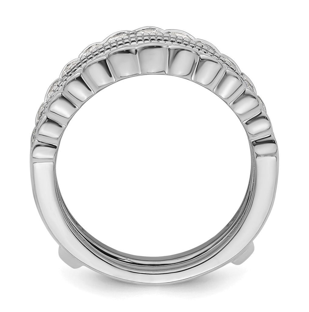 14k White Gold 1 1/5 carat Lab Grown Diamond VS+ F+ Complete Ring Guard