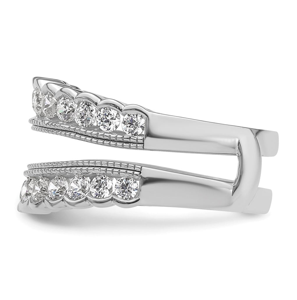 14k White Gold 1 1/5 carat Lab Grown Diamond VS+ F+ Complete Ring Guard