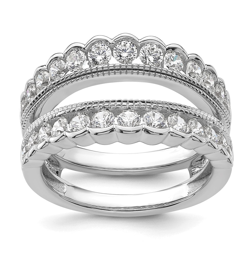 14k White Gold 1 1/5 carat Lab Grown Diamond VS+ F+ Complete Ring Guard