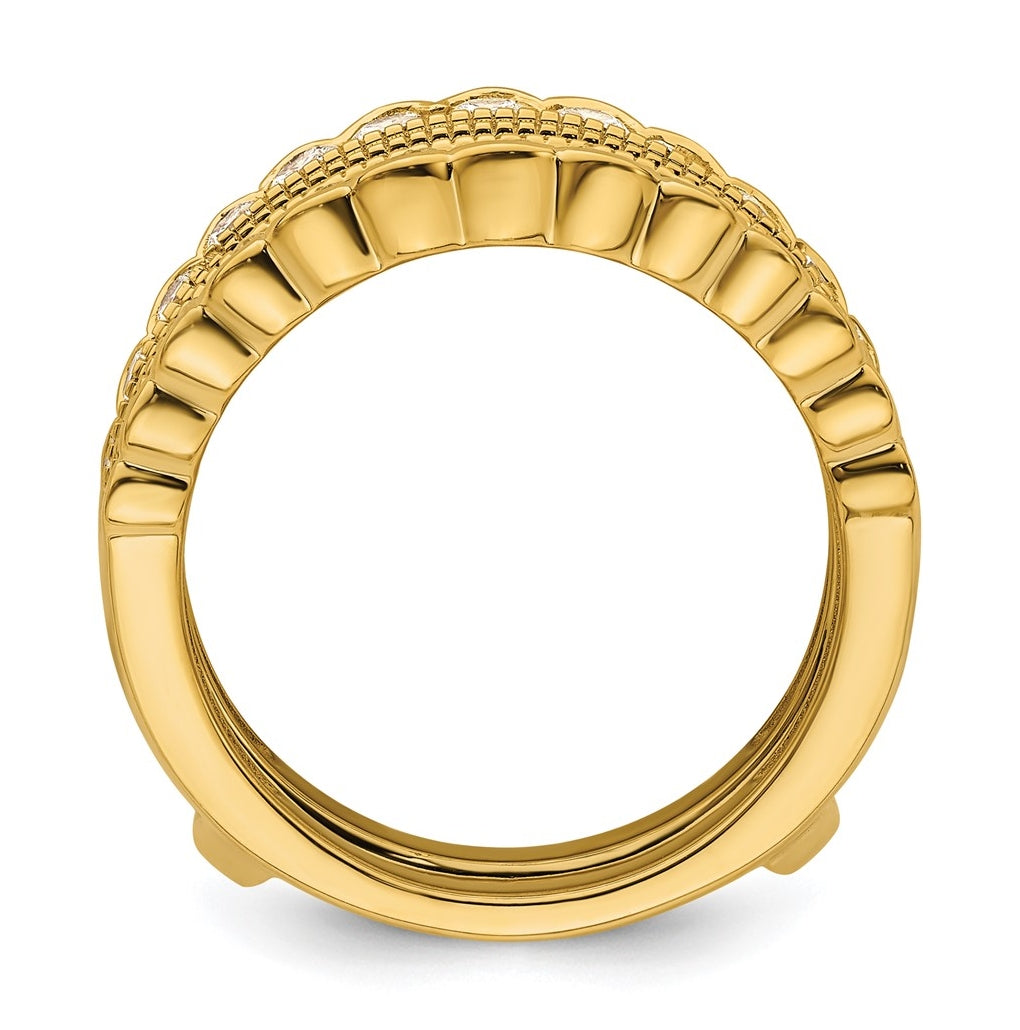 14k Yellow Gold 1 1/5 carat Lab Grown Diamond VS+ F+ Complete Ring Guard