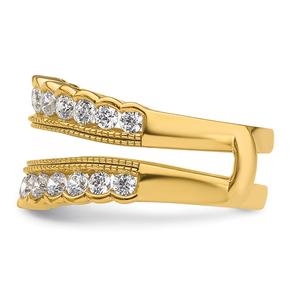 14k Yellow Gold 1 1/5 carat Lab Grown Diamond VS+ F+ Complete Ring Guard