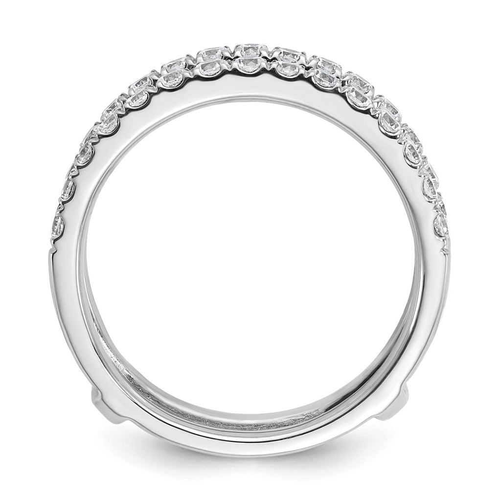 14k White Gold 3/4 carat Lab Grown Diamond VS+ F+ Complete Ring Guard