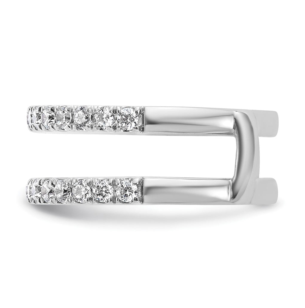 14k White Gold 3/4 carat Lab Grown Diamond VS+ F+ Complete Ring Guard