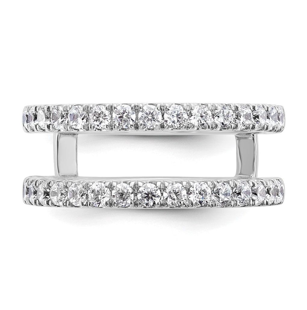 14k White Gold 3/4 carat Lab Grown Diamond VS+ F+ Complete Ring Guard