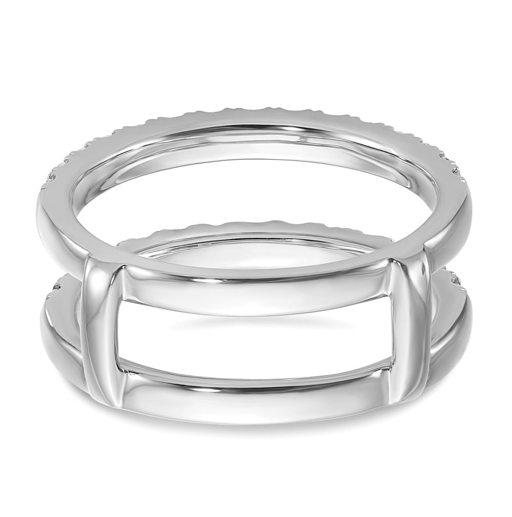 14k White Gold 3/4 carat Lab Grown Diamond VS+ F+ Complete Ring Guard
