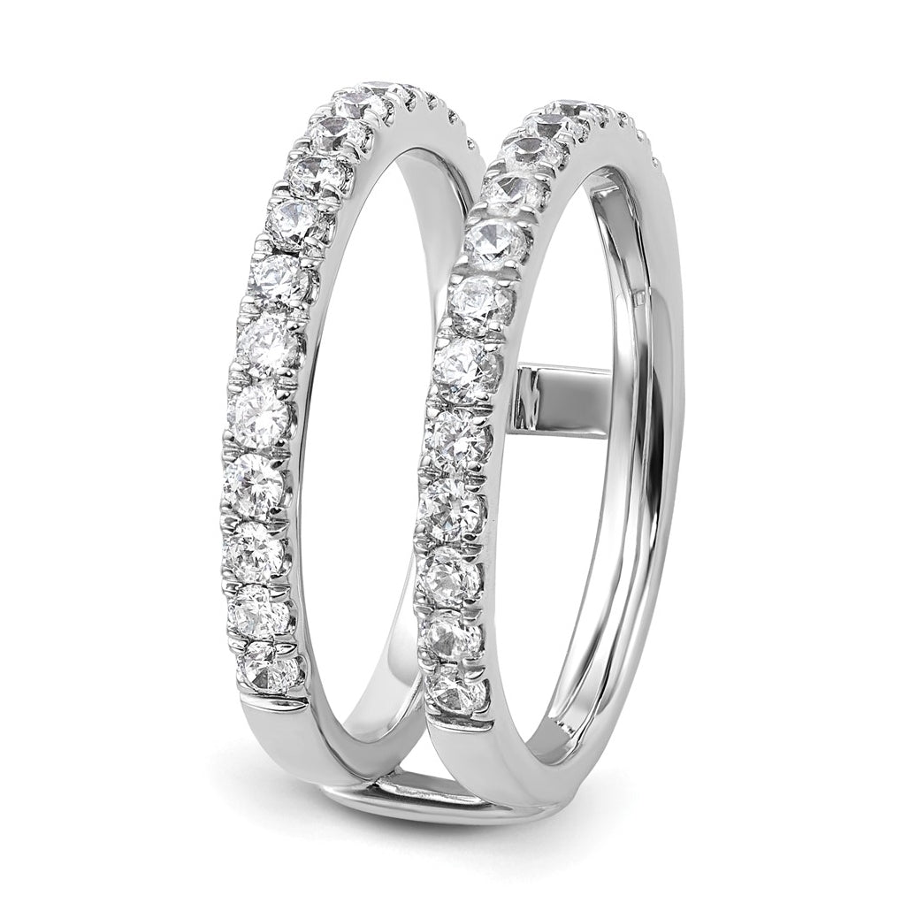 14k White Gold 3/4 carat Lab Grown Diamond VS+ F+ Complete Ring Guard