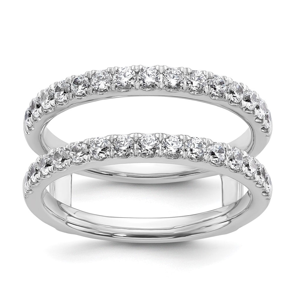 14k White Gold 3/4 carat Lab Grown Diamond VS+ F+ Complete Ring Guard