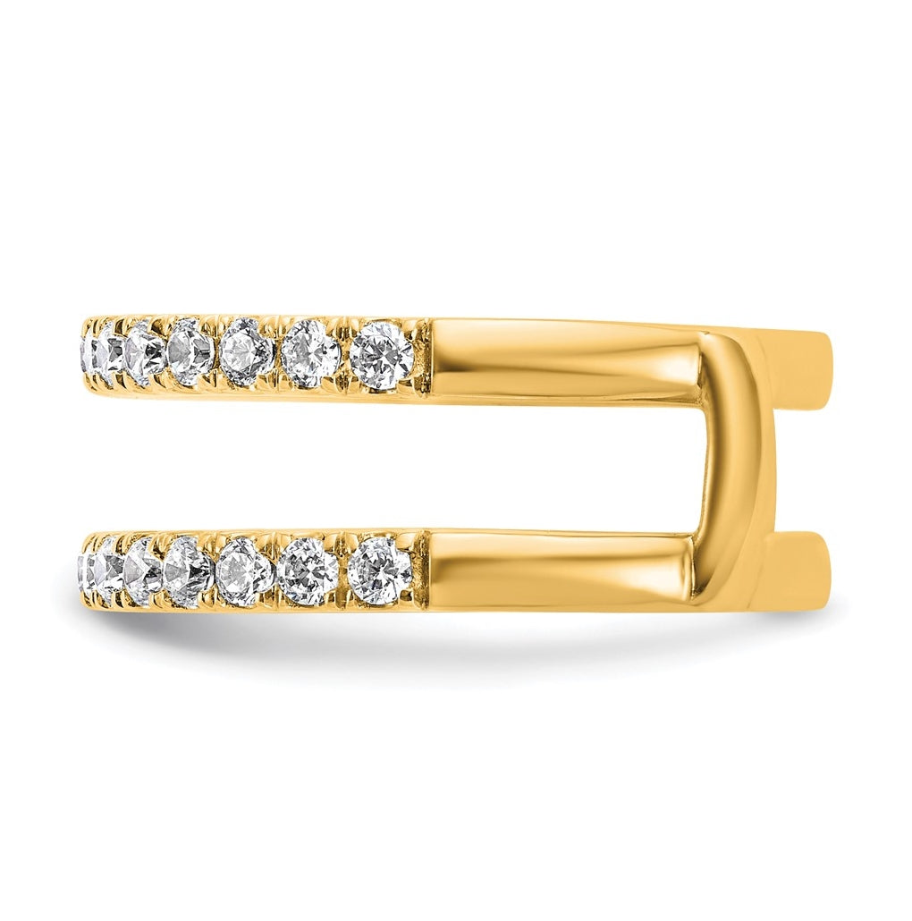 14k Yellow Gold 3/4 carat Lab Grown Diamond VS+ F+ Complete Ring Guard