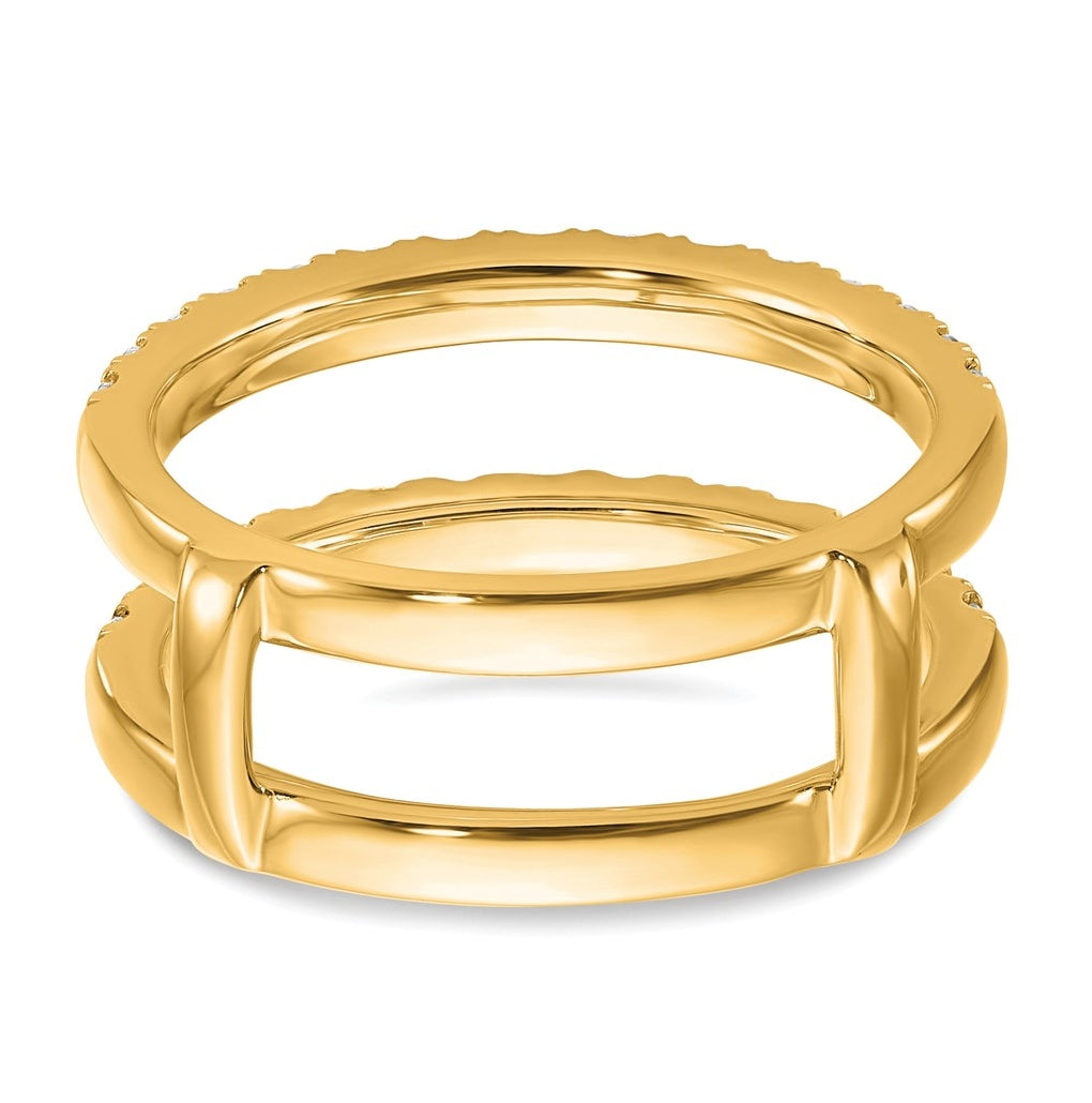 14k Yellow Gold 3/4 carat Lab Grown Diamond VS+ F+ Complete Ring Guard