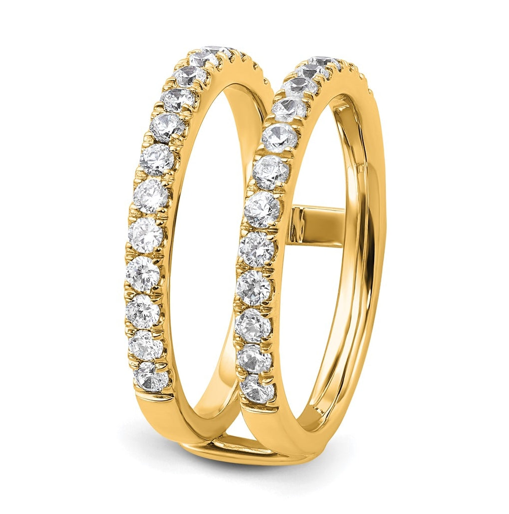 14k Yellow Gold 3/4 carat Lab Grown Diamond VS+ F+ Complete Ring Guard