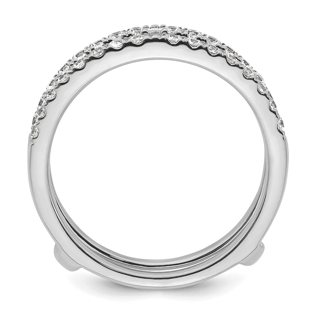 14k White Gold 1/2 carat Lab Grown Diamond VS+ F+ Complete Ring Guard