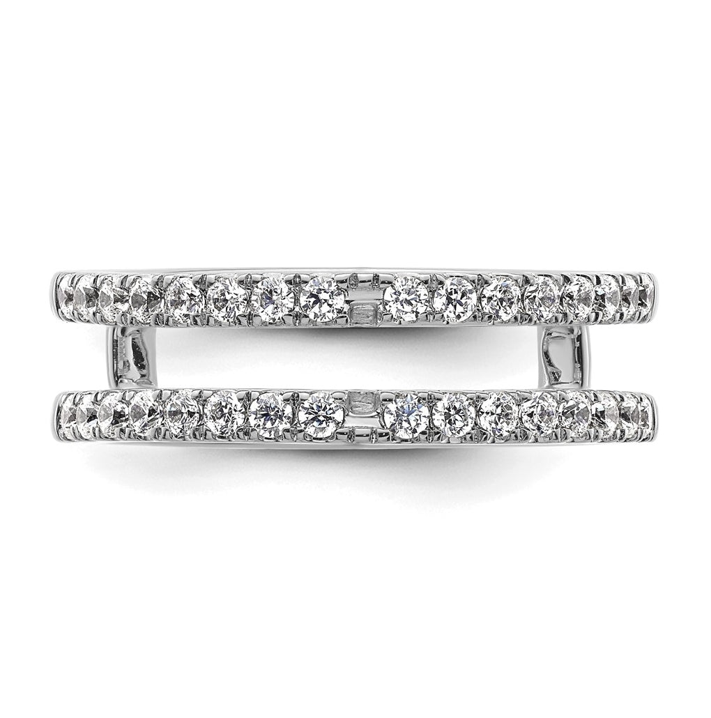 14k White Gold 1/2 carat Lab Grown Diamond VS+ F+ Complete Ring Guard