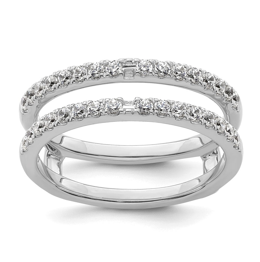 14k White Gold 1/2 carat Lab Grown Diamond VS+ F+ Complete Ring Guard