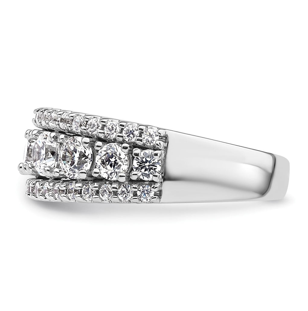 14k White Gold 1 5/8 carat Lab Grown Diamond VS+ F+ Complete Fashion Band