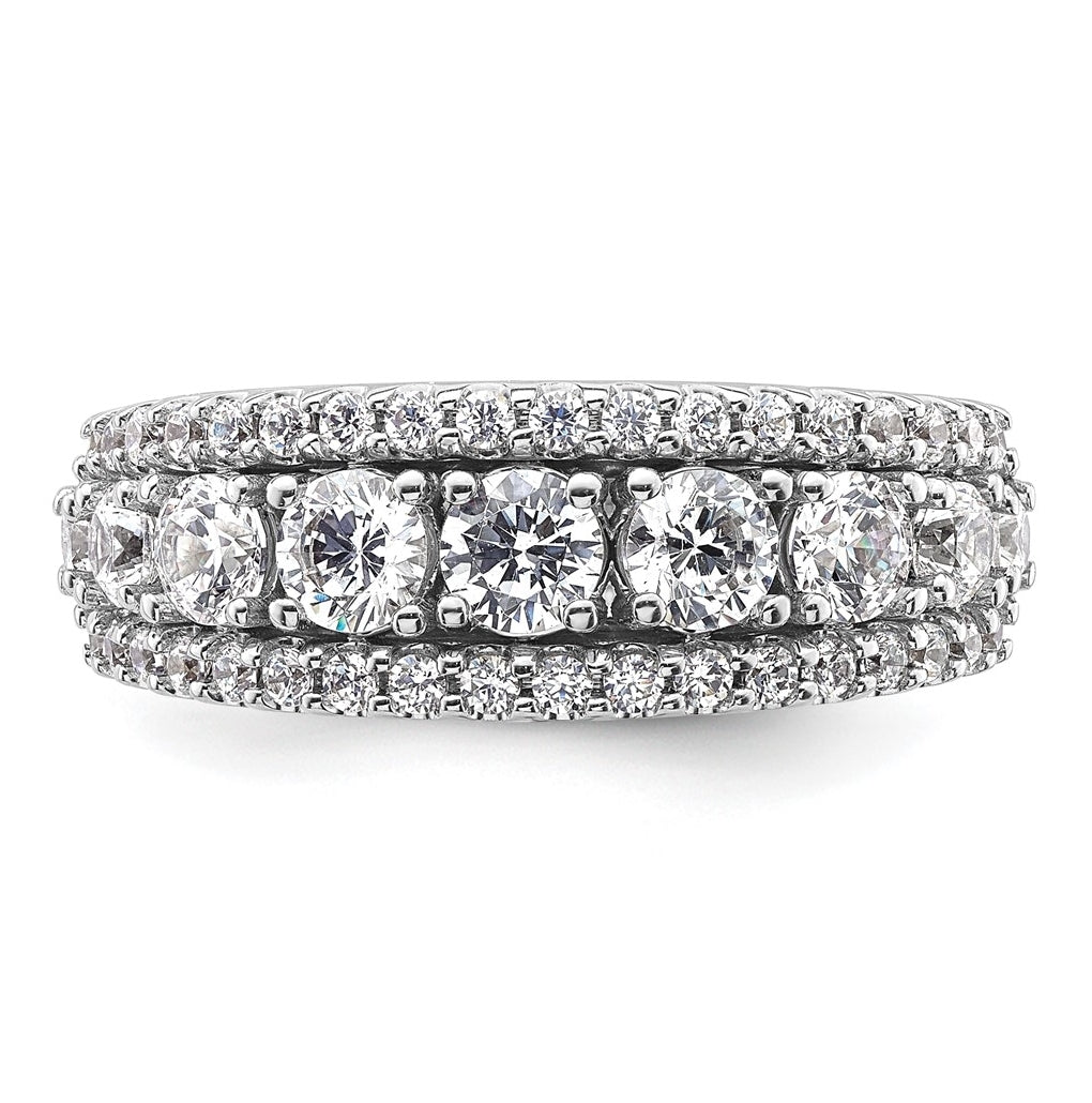 14k White Gold 1 5/8 carat Lab Grown Diamond VS+ F+ Complete Fashion Band