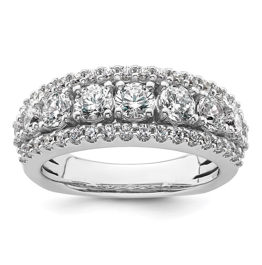 14k White Gold 1 5/8 carat Lab Grown Diamond VS+ F+ Complete Fashion Band
