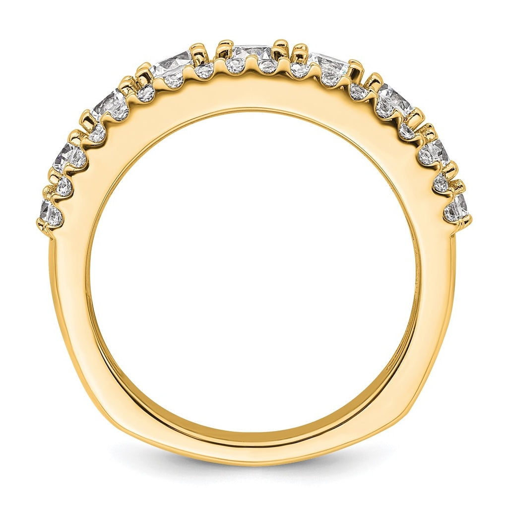 14k Yellow Gold 1 5/8 carat Lab Grown Diamond VS+ F+ Complete Fashion Band