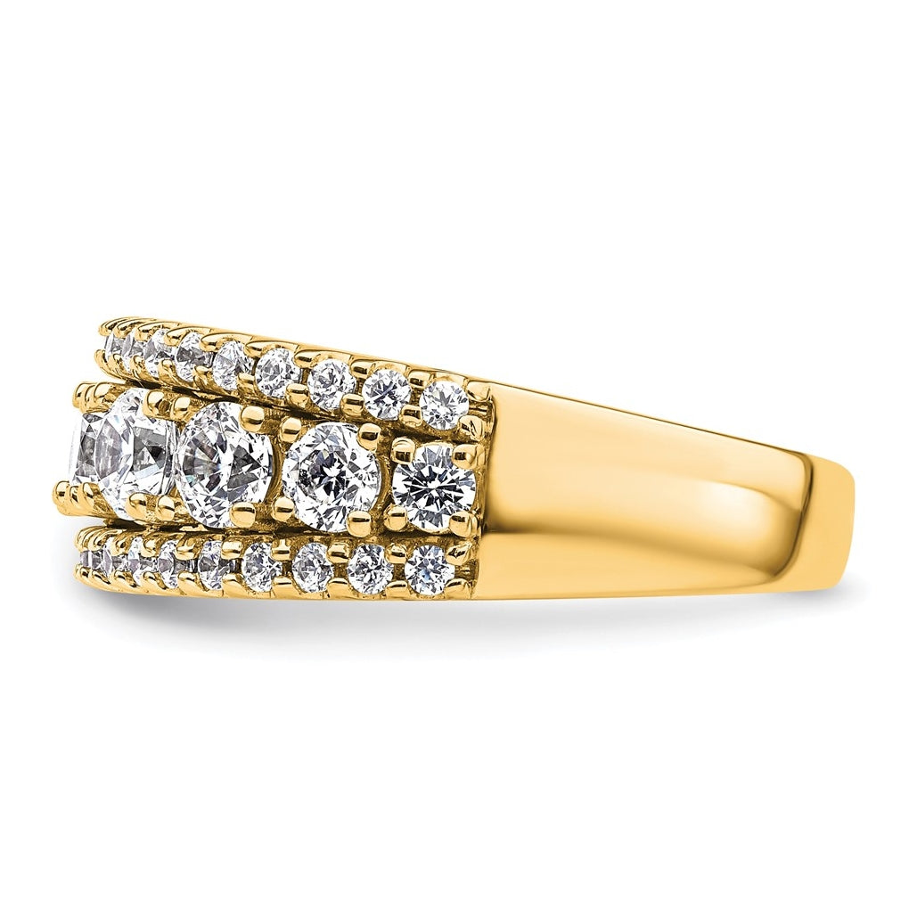 14k Yellow Gold 1 5/8 carat Lab Grown Diamond VS+ F+ Complete Fashion Band