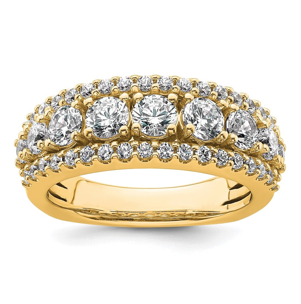 14k Yellow Gold 1 5/8 carat Lab Grown Diamond VS+ F+ Complete Fashion Band