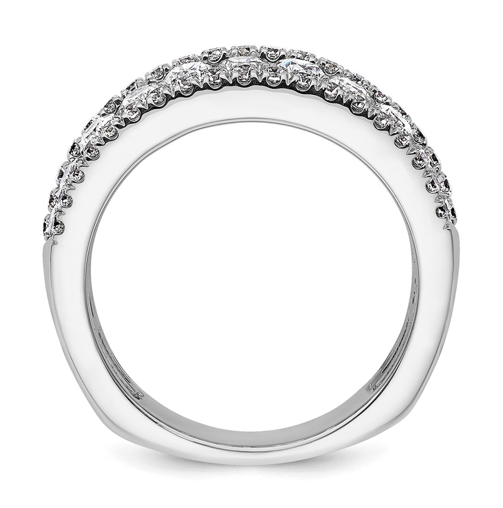 14k White Gold 2 1/5 carat Lab Grown Diamond VS+ F+ Complete Fashion Band