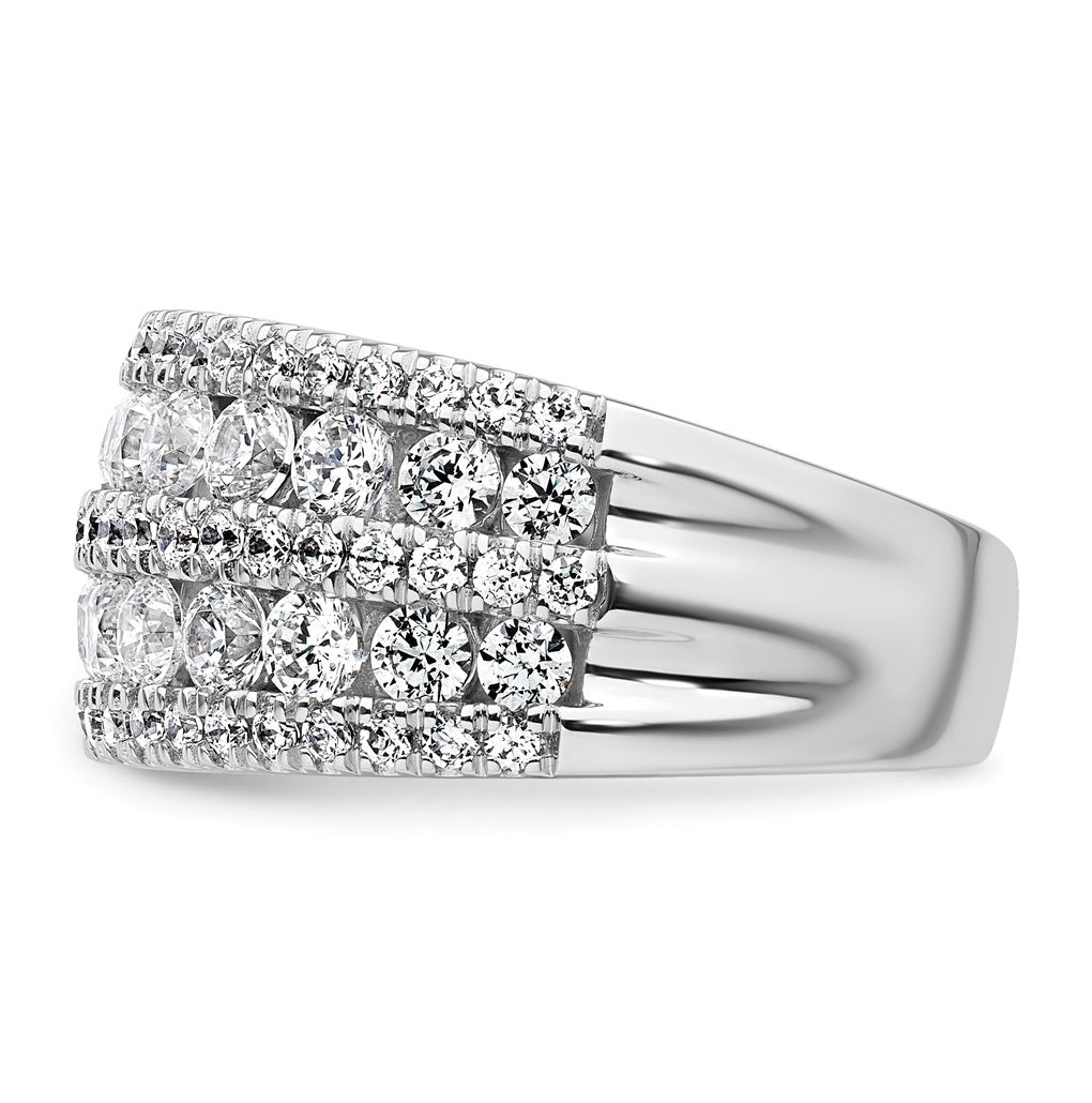 14k White Gold 2 1/5 carat Lab Grown Diamond VS+ F+ Complete Fashion Band